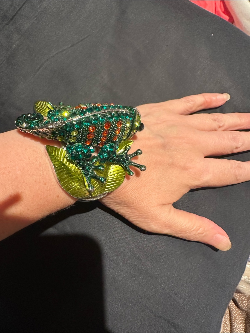 Green Crystal chameleon Bracelet - Fashion Jewelry